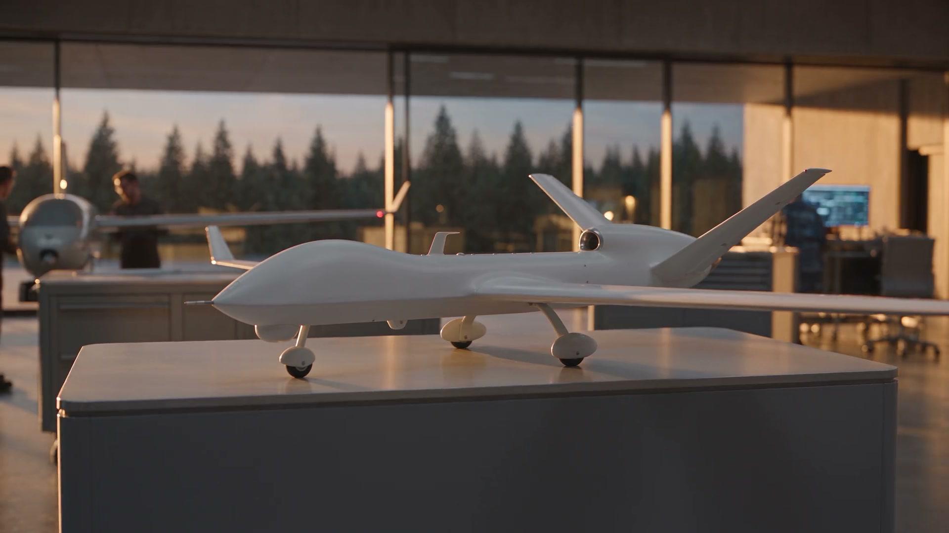 AI concept of an aviation prototype inside a proposed development laboratory.